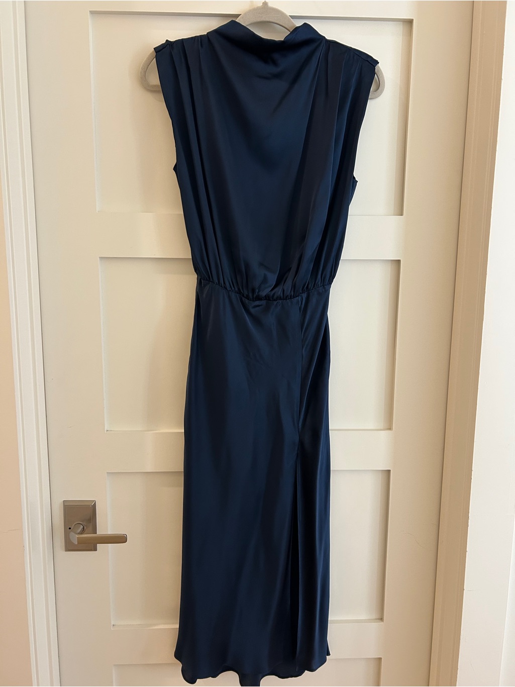 Amanda Uprichard Sleeveless Navy Midi Dress - Classic Elegant Style